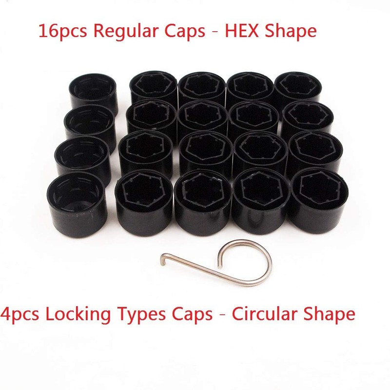 Saihisday Set of 20 Wheel Bolt Lug Nut Cover Cap