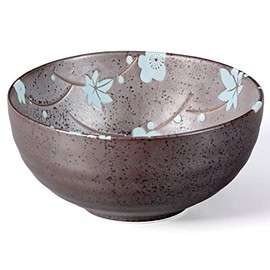 Matcha Bowl / Matcha Tea Bowl 250 ml Anthracite/Blue, Flower Design, Speckled, Original Aricola®
