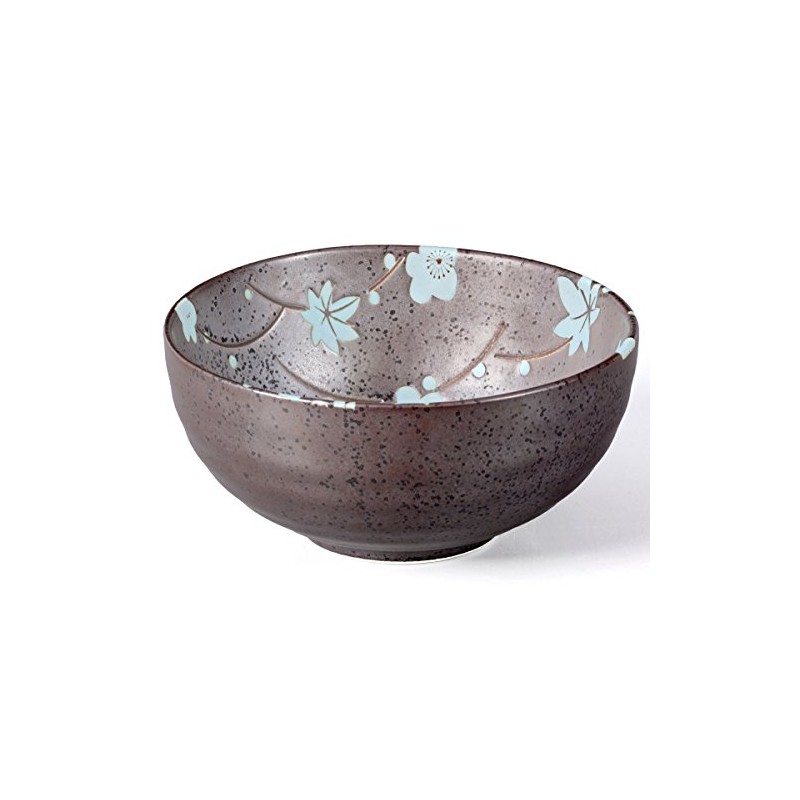 Matcha Bowl / Matcha Tea Bowl 250 ml Anthracite/Blue, Flower