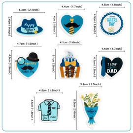 56 Pcs Edible Cupcake Toppers with Floral Decorations for Father's Day, Dad's Birthday, and Best Dad Ever Celebrations (Style 2)