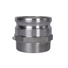 Quafwia 1 pc Aluminum camlock Fittings (4" Type F) Cam & Groove Hose Fittings, cam Lock Fittings Male Adapter x Male NPT thread cam Lock Fittings camlock Coupling (4'')