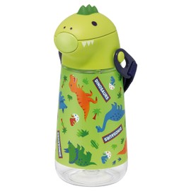 Skater PSHC4DK-A Die-Cut Water Bottle with Straw, 14.2 fl oz (420 ml), Dinosaurus