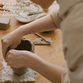 Jorsun Natural Air-Dry Clay Natural, Non-Toxic All-Purpose Compound 10LBs, All-Purpose Modeling Clay (Terra Cotta)