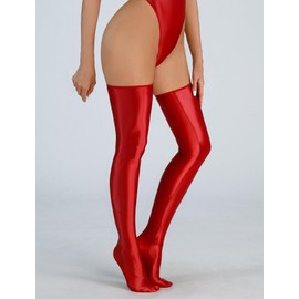 Maeau - Shiny Stockings for Women Thigh-High Stockings Hold Up Stockings Long Stock for Dating Club