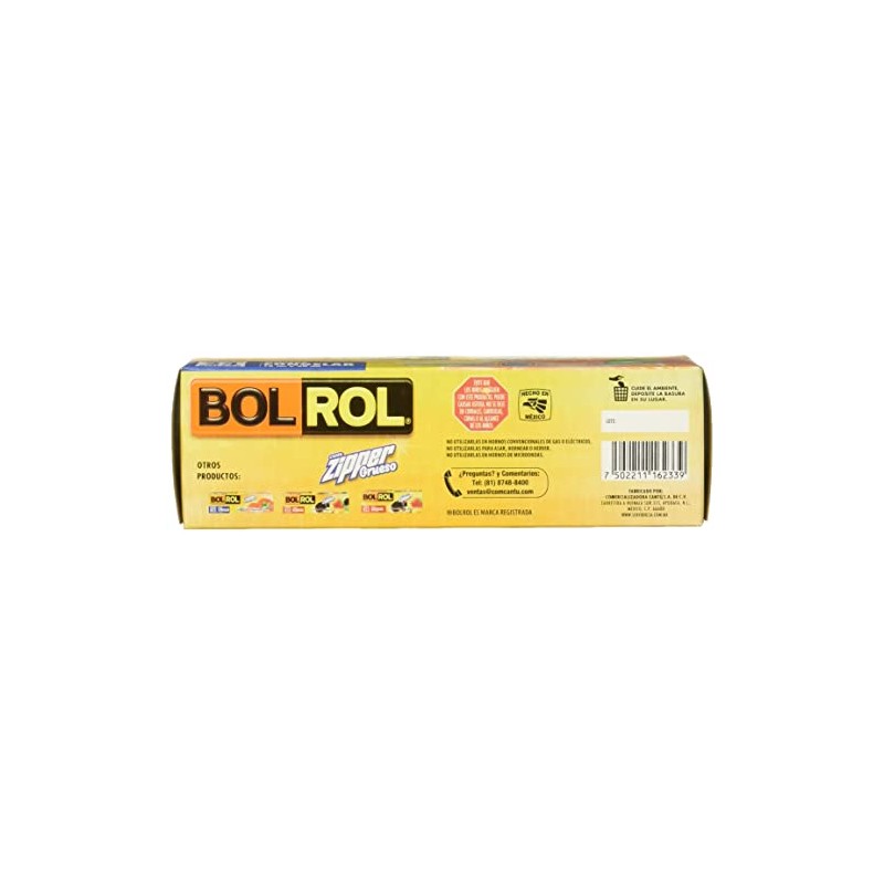 Bol Rol Zipper Bolsas Herméticas Congelar, color Transparente, Mediano, 18