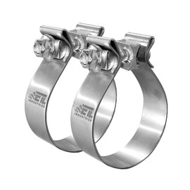 ETL INDUSTRIES 4 Inch Exhaust Clamp, Narrow Band Clamp 304 Stainless Steel Clamp for Muffler, 2 Pcs