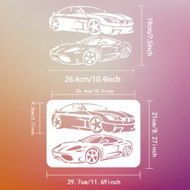 FINGERINSPIRE Sport Car Reusable Roadster Painting Stencil 8.3x11.7inch DIY Art Classic Car Pattern Decoration Template for Painting on Wood, Wall and Furniture