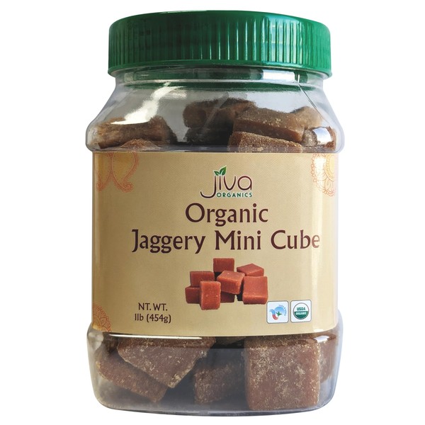 Jiva Organic Jaggery Whole (Gur, Panela) 0.5 kg (500 g) – Azúcar sano crudo/caña de azúcar orgánica