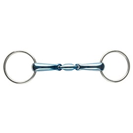 JP Korsteel Blue Steel Oval Link Loose Ring Snaffle Bit, 5"