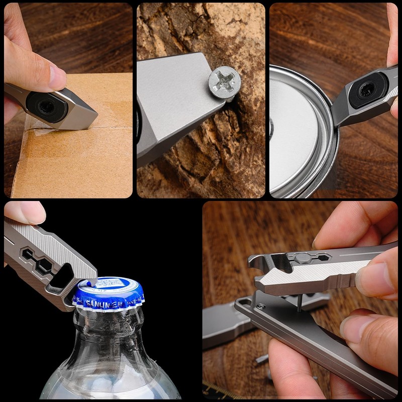 ainhue A391 Compact 3.91 inches Stonewashed TC4 Titanium Pry Bar