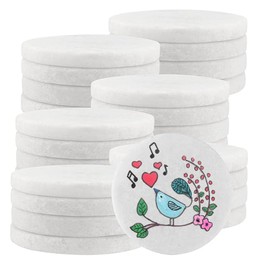 MOUYAT 25 PCS 65mm 8mm Thick White Round Rocks for Painting, Large Flat Rocks Stones Smooth Pebbles for Painting Mandala and Kindness Rocks, Crafts Rock Arts