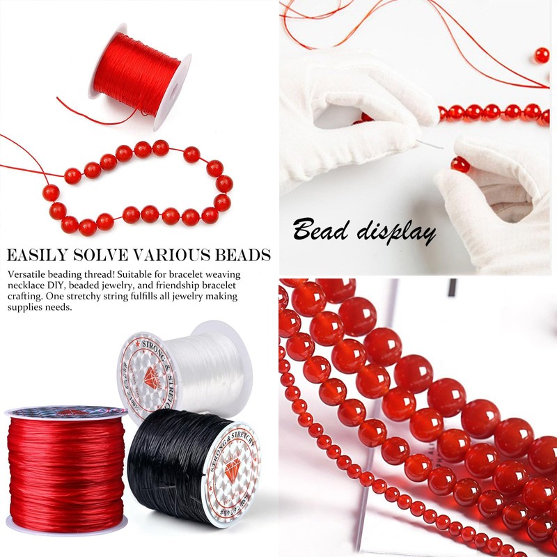 Bracelet Elastic Beading String Cord Thread Making for Bracelets, 0.8MM