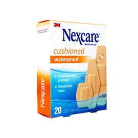 Nexcare Waterproof Cushioned Bandages, Assorted Sizes, 20 Count