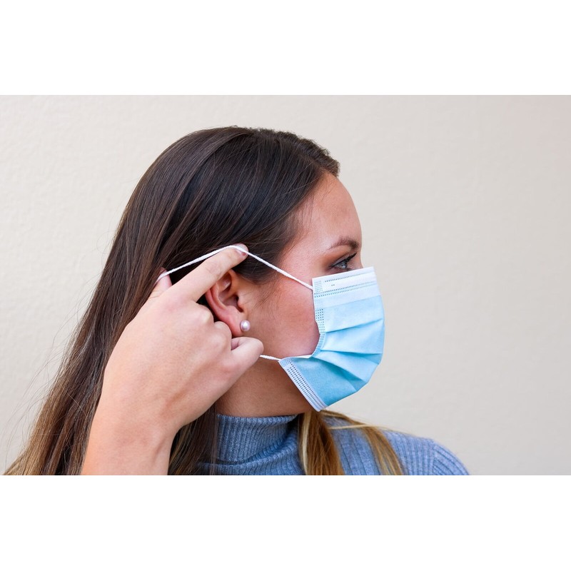 Equate Earloop Face Masks, Blue, 25 Count