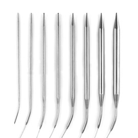 QWORK 8 Pieces Knitting Needles Circular Knitting Needles Stainless Steel 80cm Long Knitting Needles Set 2mm 3mm 4mm 4.5mm 5mm 6mm 7mm 8mm