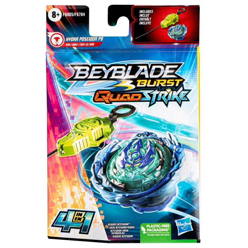Beyblade Burst QuadStrike Hydra Poseidon P8 Starter Pack, Battle Spinning