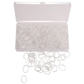 DERICOR Hair Bobbles Pack of 300 Elastic Hair Bobbles Girls Hair Scrunchies Small (Transparent, M)