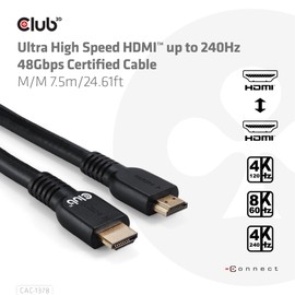 Club3D HDMI 2.1 4K120Hz 8K60Hz 48Gbps Male/Male 7m Ultra High Speed Certified Cable (CAC-1378)