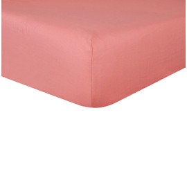 Sleepdown 100% Pure Cotton Deep Fitted Sheet Warm Cosy Breathable Super Soft Bedsheet Bed Linen 32cm Extra Deep Pockets - Dark Rose - Double,5056557500840