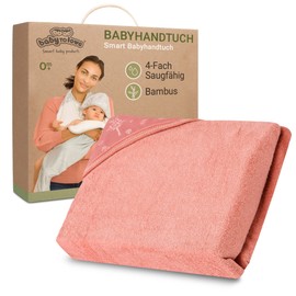 BabyToLove Extra Large Smart Baby Towel | Parents Stay Dry | Ultra Soft Bamboo | Pink Forest