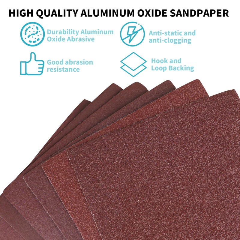 1/4 Sheet Sandpaper 5.5" x 4.5" Hook and Loop Sanding