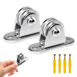 2PCS Pulley Wheel,Washing Line Pulley Kit, for Shade Sail Wave Awning Cover Kit Designed for Smooth Operation in Various Use with 4 Fixing Screws