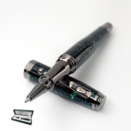 Monteverde USA Invincia Vega Rollerball Pen - Starlight Green, Multicolor Plated Finish, Eye-Catching Writing Instrument