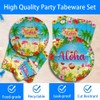 140Pcs Hawaiian Aloha Party Supplies Tableware Set Luau Tropical Party