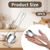 3 PCS Large Serving Spoons Stainless Steel Serving Utensils (Silver)