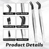 Ajcotahm 4 PCS Rubber Tipped Tweezers Set Straight Flat Tip