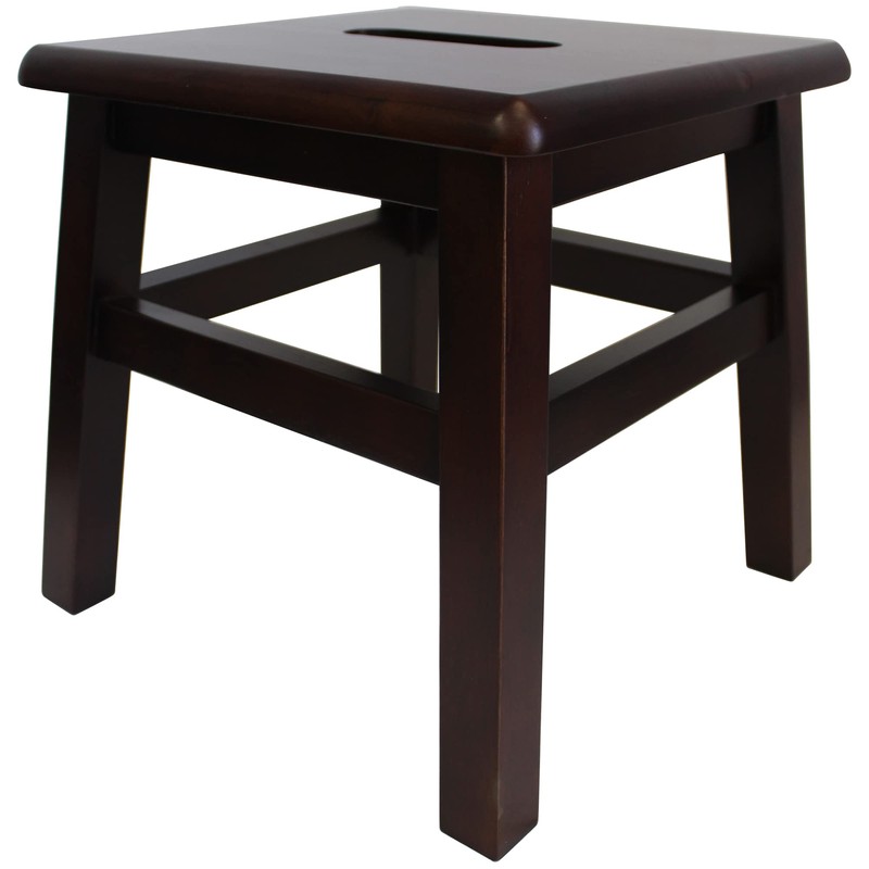 eHemco Solid Hardwood Step Stool for Adults and Kids, 12.25