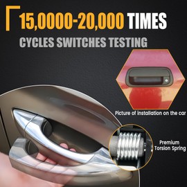 GSPSCN Tailgate Handle Assembly - Compatible with 2000-2006 Toyota Tundra - Upgraded Metal - Exterior Liftgate Latch Handle w/Keyhole - OEM# 69090-0C030-C0, 69090-0C010, 80866, TO1915110