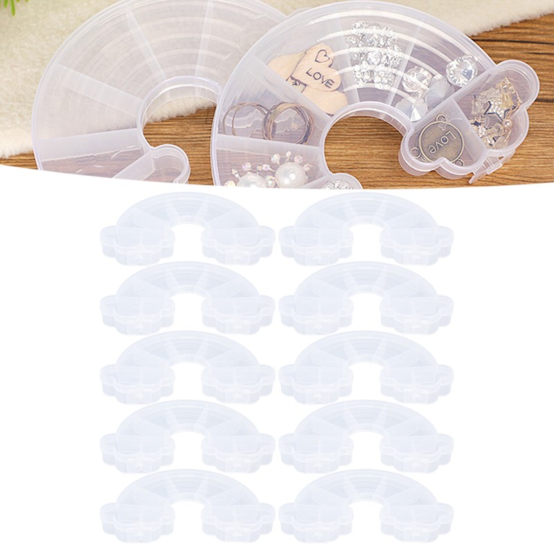 10Pcs Rainbow Shaped Transparent Storage Box Dust Proof Storage Box