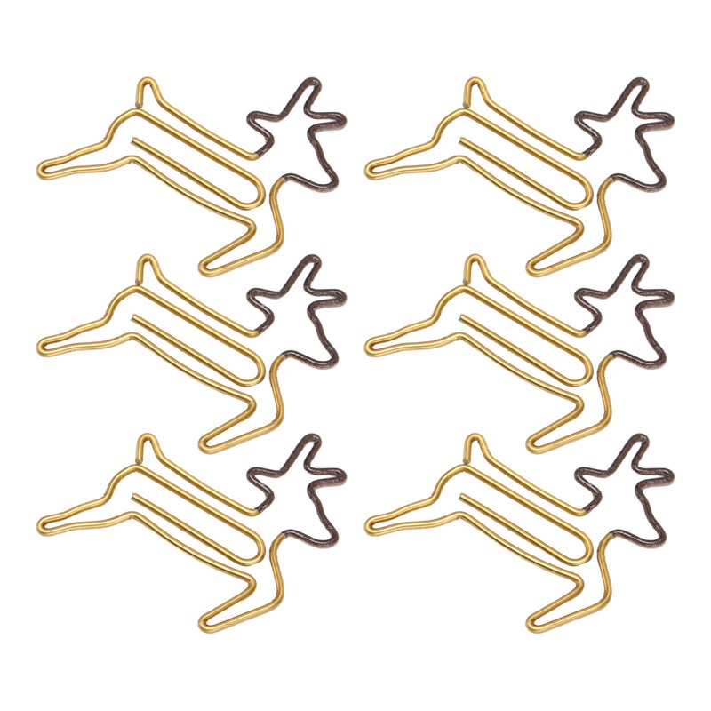 100pcs Shaped Paper Clips Deer Shape Metal Portable Office Clips