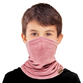 2 PCS Kids Neck Warmer Gaiter Winter Fleece Neck Cover Balaclava Windproof Face Cover Mask for Ski Motorcycle