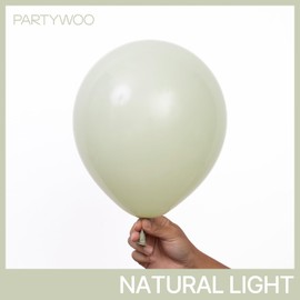 PartyWoo Sage Green Balloons 52 pcs 12 Inch Dusty Green Sage for Olive Green Party Decoration Birthday Graduation Safari Jungle Forest Baby Shower Party Decorations Green-F32