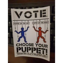 SHADY BRADY ENTERPRISES POLITICAL PUPPET STICKERS 4x6 Vinyl HD POLITICAL Atheist ⚛️ DUOPOLY 5 YR WARRANT