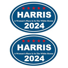 2 Pack Harris for President 2024 Magnets Vote Democratic Magnets Vinyl Coat of Arms Auto Bumper Magnet Stickers Fade Proof Waterproof Outdoor Indoor