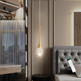 cenzoz Modern Pendant Lights for Kitchen Island LED Dimmable Crystal Glam Ceiling Pendant Lighting for Dining Room Hallway Bedroom Corner Lamp Antique Gold