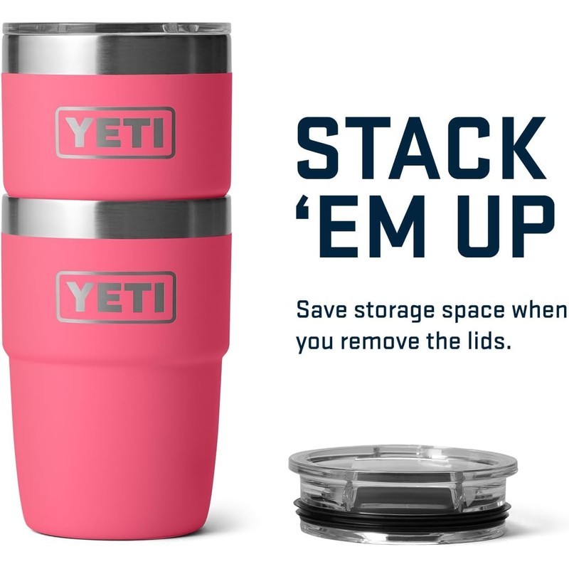 YETI Rambler Cup,Vacuum Insulated Stainless Steel Stackable Cup with Magslider