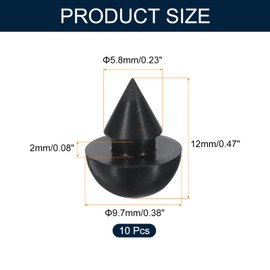 uxcell 10pcs Hole Plug 3/16 Inch (6.1mm) Button Plugs Fit for 4.5mm Hole, Snap in Locking Hole Tube Plug Silicone Tube Waterproof Plug Tube Plug, Black