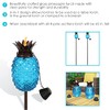 Sunnydaze Tropical Pineapple 3-in-1 Blue Glass Outdoor Torches - 23-