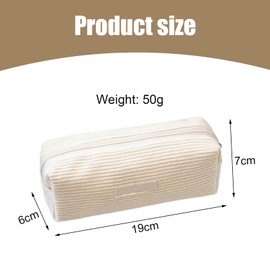 Pencil Case Girls Teenager Pencil Case Corduroy Fabric Pencil Case School Pencil Case Beige Pencil Case Aesthetic Pencil Case Study Pencil Case Beige
