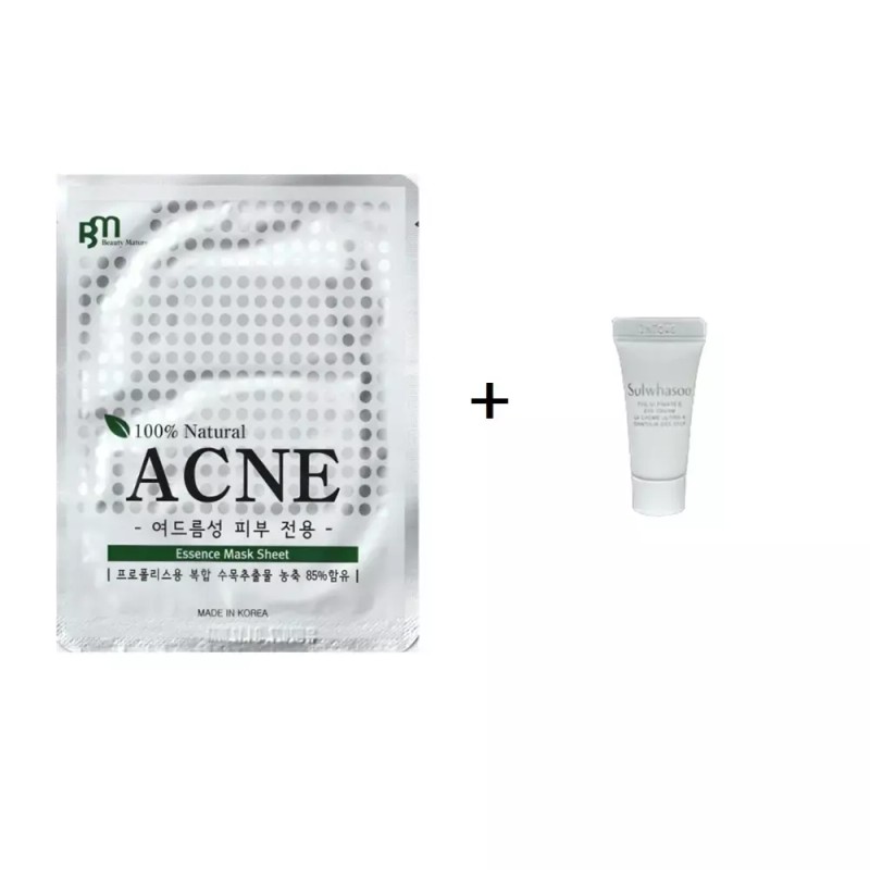Acne, Sulwhasoo 아크네마스크5장 + 설화수 진설아이크림 3mlx6개 [진설세럼5mlx4개] Acne Mask
