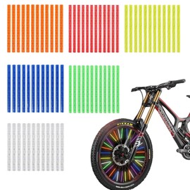 Mmgoqqt Pack of 72 Bicycle Spoke Reflectors, Weatherproof ABS Plastic Cat Eyes for Children and Adult Bikes, 360° Visibility at Night