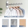 2Pcs Folding Wall Mounted Clothes Hanger Rack, Stainless Steel Clothes