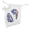 Lunarable Fireman Fabric Pouch Set of 2, Patriotic Design of