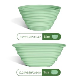 IMMSKILL 2 Pack Silicone Banneton Bread Proofing Baskets, 10" Oval & 9" Round Silicone Banneton Bread Proofing Baskets, Complete Set for Bread Making With Essential Tools