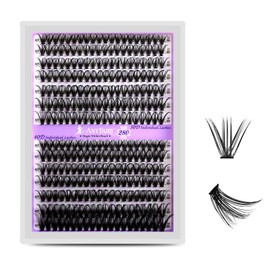 Anyfairy Lash Clusters Wispy Eyelash Clusters 280pcs 10-18mm Cluster Eyelash Extensions 30D 40D Individual Lashes for Self Application （Sylph 30D&40D, 0.07D）