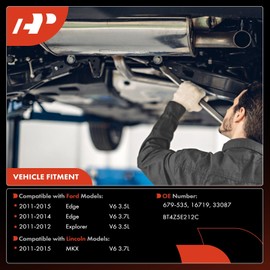 A-Premium Rear Catalytic Converter Kit Direct-Fit Compatible with Ford Explorer 2011-2012 3.5L, Edge 2011-2014 3.5L 3.7L, Edge 2015 3.5L & Lincoln MKX 2011-2015 3.7L, EPA Compliant